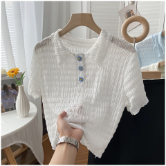 Flower short sleeve shirt design in new summer