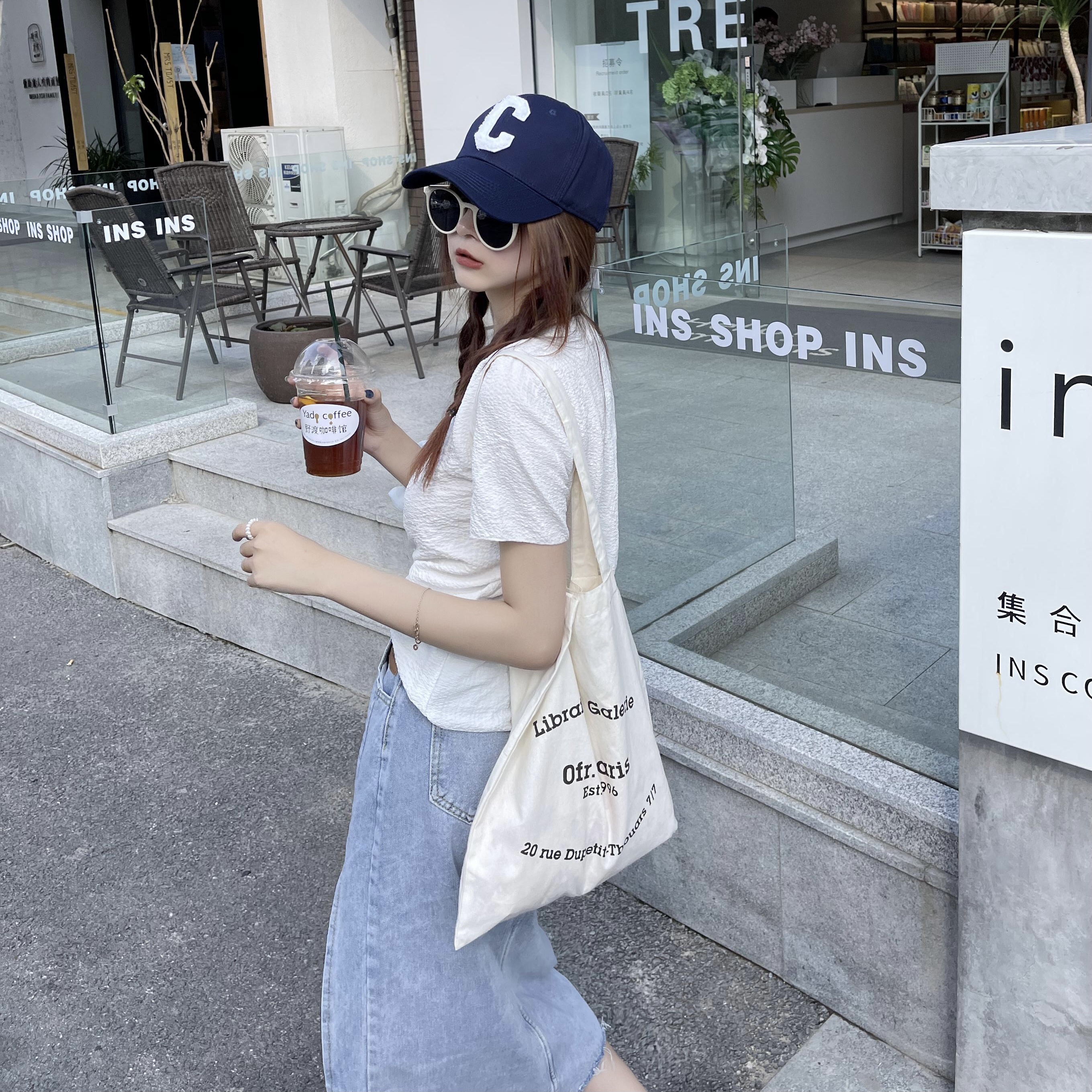 现货 大码胖mm品质女装 开衩牛仔裙套装雪纺t恤短袖