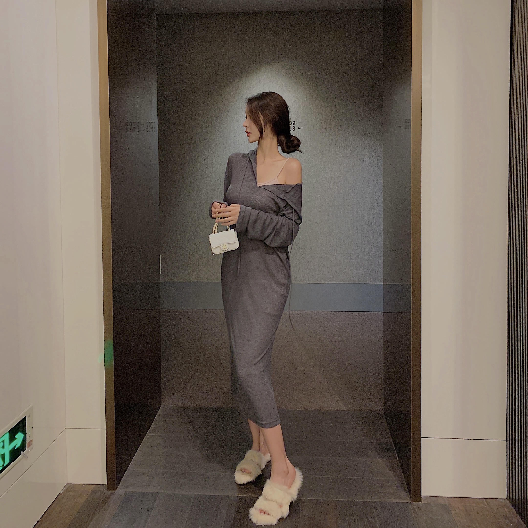 实拍实价  防晒连帽连衣裙女夏季薄款修身显瘦吊带背心两件慵懒风