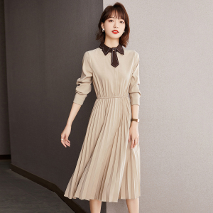 TR58250# 秋季设计感翻领法式中长连衣裙子大摆衬衫裙 服装批发女装批发服饰货源