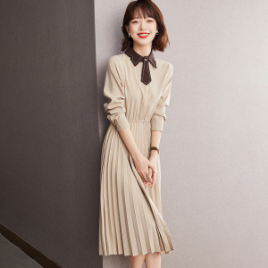 TR58250# 秋季设计感翻领法式中长连衣裙子大摆衬衫裙 服装批发女装批发服饰货源