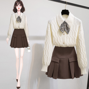 Sweater A-line skirt two piece set