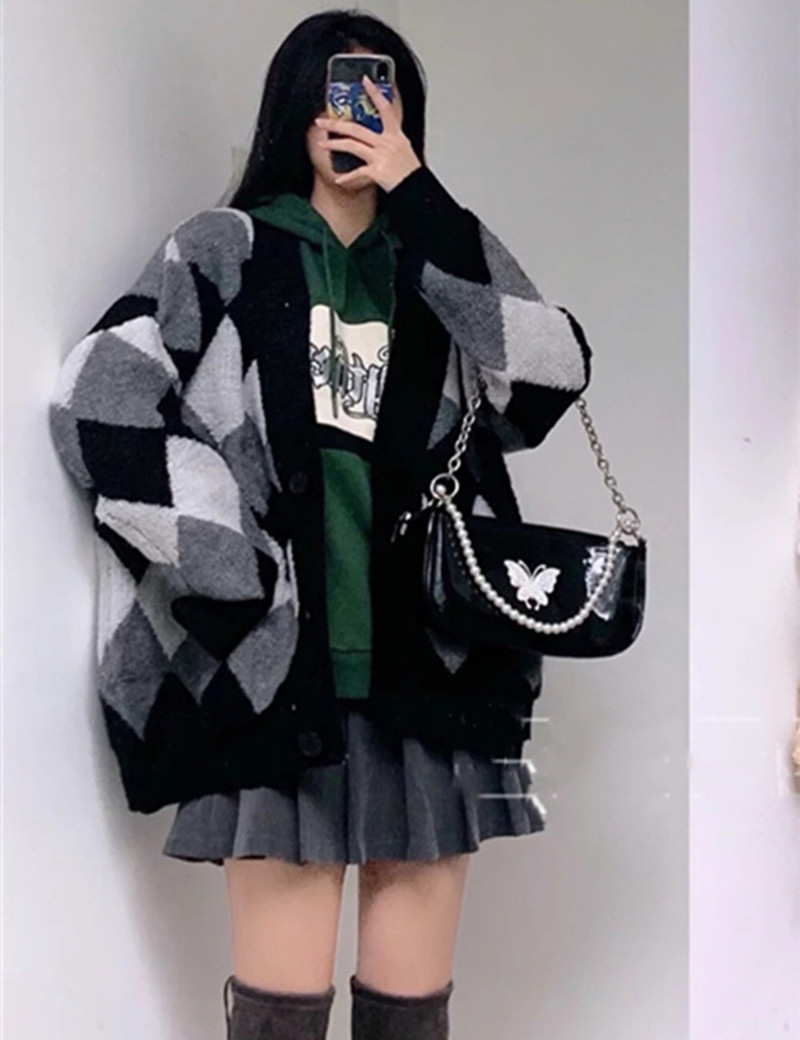 2023 new Korean Dongdaemun good quality outerwear gentle wind college lazy wind sweater female Gao Liang clothing