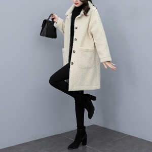 PS66707# 大码女装羊羔毛外套冬季新款韩版宽松中长款时尚保暖大衣 服装批发女装服饰货源