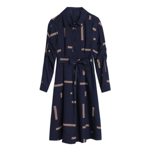 RM22600#新款秋装洋气气质收腰显瘦中长款秋冬衬衫连衣裙女