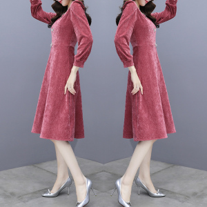 PS67246# 红色连衣裙子女装秋季新款高端气质小个子别致打底裙 服装批发女装服饰货源