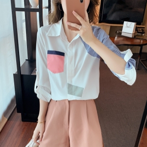 RM395#新款超仙衬衫设计感心机长袖衬衣女洋气早春上衣