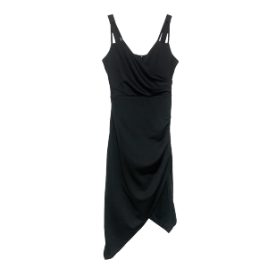 PS12239# 吊带Ｖ领收腰显瘦不规则裙摆小黑裙 服装批发女装直播货源