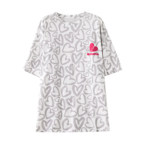 PS15342# 夏季韩版新款设计感爱心发泡印花短袖T恤女大码女装上衣 服装批发女装直播货源