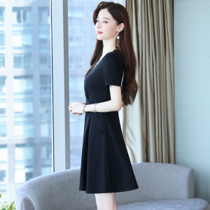 RM6245#连衣裙女夏法式新款修身显瘦黑色气质高端赫本小黑裙子早春款