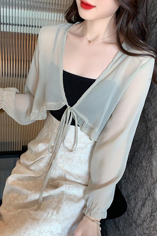 2024 new spring and summer chiffon shawl sun protection clothing for women has been shipped