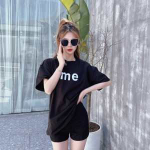 PS15679# 圆领t恤夏季新品韩版修身3D字母设计感上衣女 服装批发女装直播货源