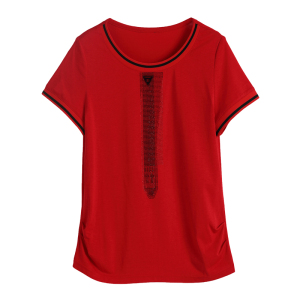 PS16988# t恤女夏新款宽松短袖体恤红色洋气小衫装半袖 服装批发女装直播货源