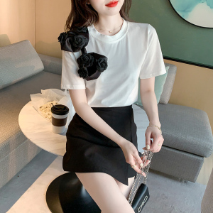 PS17802# 韩版夏天季t恤女装新款小众独特高级设计感上衣显瘦 服装批发女装直播货源