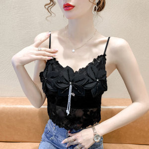 PS17015# 夏季新款韩版重工蕾丝吊带女百搭外穿个性上衣 服装批发女装直播货源