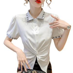 PS25604# 新款韩版设计感扭结T恤女显瘦百搭时尚夏季短袖上衣 服装批发女装直播货源