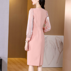 RM3674#新款法式连衣裙小众设计感高级时尚气质钉钻包臀一步裙
