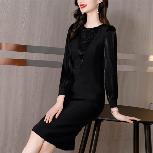 RM3674#新款法式连衣裙小众设计感高级时尚气质钉钻包臀一步裙