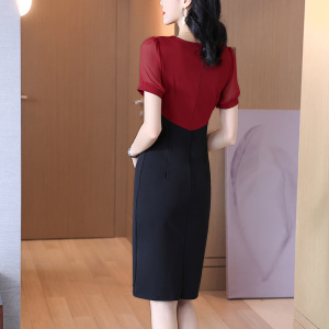 RM5880#连衣裙女夏2023新款法式方领收腰显瘦职业气质时尚包臀裙子夏天