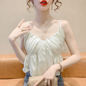 PS25606# 新款韩版夏季露肩吊带女时尚百搭显瘦个性上衣 服装批发女装直播货源
