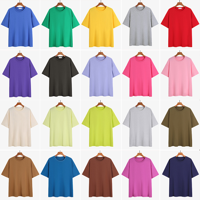 Versatile clean version solid color short sleeve cotton T-shirt top women's T-shirt in stock