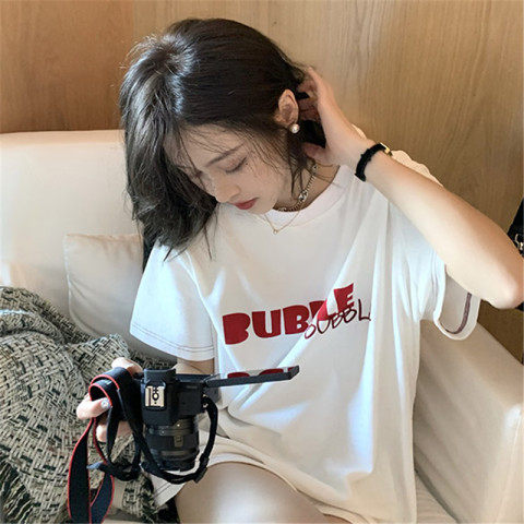 2022 summer new Korean chic summer short sleeve T-shirt women's jacket Harajuku style Joker tide