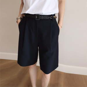 TR36651# 西装阔腿短裤女夏季设计感中裤宽松洋气显瘦五分直筒裤子