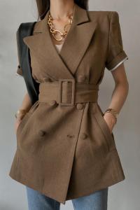 PS19364# 韩国东大门春夏设计感小众修身薄款短袖小西装外套女 服装批发女装货源