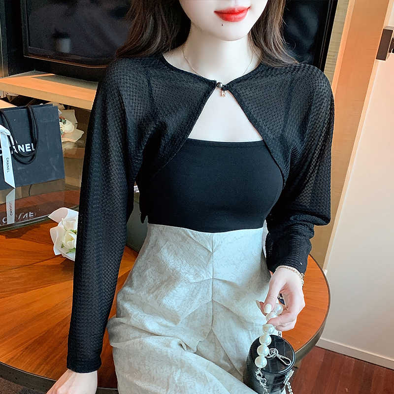已出貨小披肩外套女2026春夏新款小坎肩百搭防曬衣薄短款外搭開衫