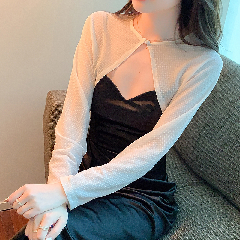 已出貨小披肩外套女2026春夏新款小坎肩百搭防曬衣薄短款外搭開衫
