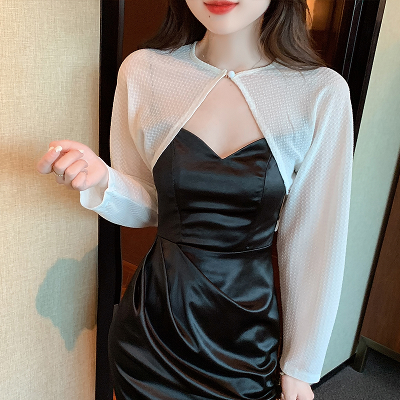 已出貨小披肩外套女2026春夏新款小坎肩百搭防曬衣薄短款外搭開衫