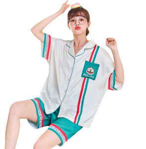 PS21302# 新款夏季冰雪丝甜美卡通睡衣韩版家居服套装 服装批发女装直播货源