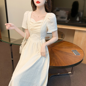 MY2595#法式复古小众设计高级感白色连衣裙女夏仙女初恋裙温柔气质长裙子