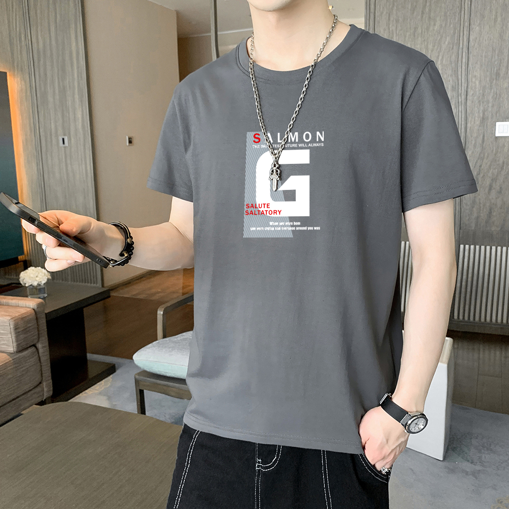 實拍夏季男士短袖t恤潮流潮牌寬松純棉T恤百搭青年體恤男