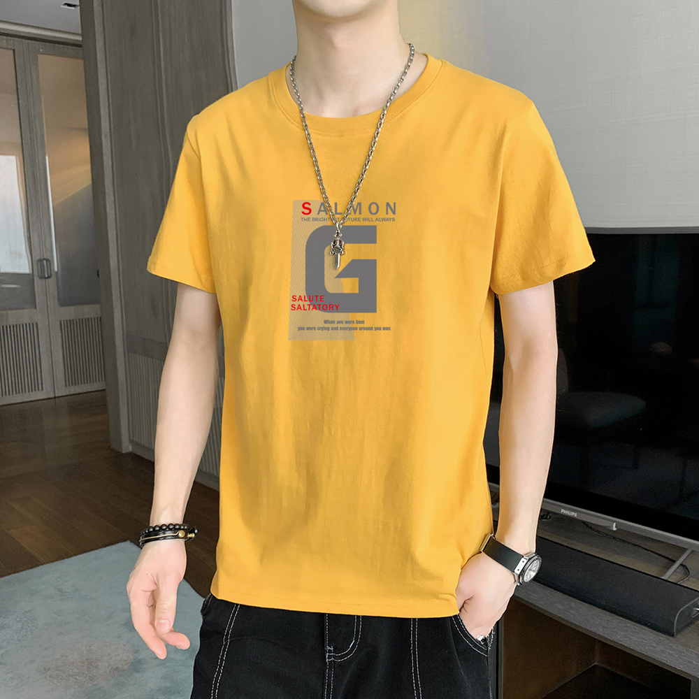 實拍夏季男士短袖t恤潮流潮牌寬松純棉T恤百搭青年體恤男