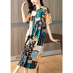 PS23807# 夏季新品时尚印花设计款连衣裙 服装批发女装直播货源