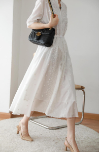 PS22052# 法式小众设计别致气质蕾丝白色连衣裙新款长裙夏季配腰带 服装批发女装直播货源