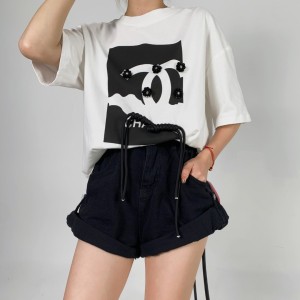 PS22825# 小香设计感T恤夏季新款重工绣花短袖上衣 服装批发女装直播货源