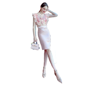 PS26722# 法式连衣裙女新款气质春夏小个子显瘦高级感粉色长裙子 服装批发女装直播货源