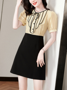RM5889#新款小个子时尚假两件夏季连衣裙女小众高级感收腰显瘦a字裙