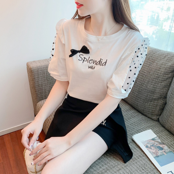 RM2122#夏季设计感学生减龄字母印花短袖T恤韩版上衣女