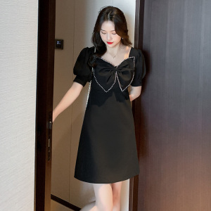 RM14946#黑色小晚礼服裙女平时可穿轻奢小众高端生日party连衣裙宴会气质