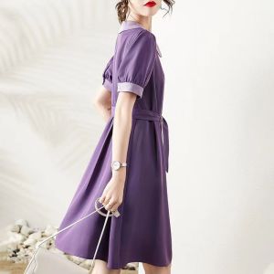 KM15651#夏季韩版大码新款减龄甜美连衣裙胖mm垂坠感轻奢小清新裙子