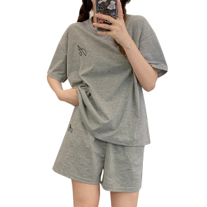PS24161# 艾尚夏短袖短裤针织棉卡通睡衣女套装 服装批发女装直播货源