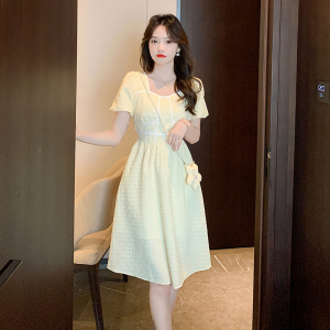 RM5606#夏季新款潮韩系甜美公主风肌理感茶歇长裙送包包