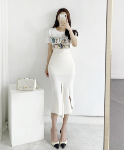 PS30970# 韩国chic真丝印花T恤小众设计感上衣 服装批发女装直播货源