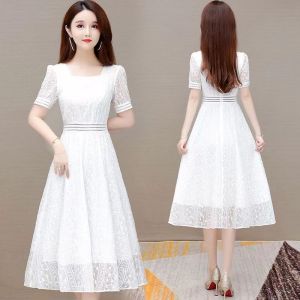 RY1460#春夏季女装白色气质洋气连衣裙高级感品牌高端裙子2021