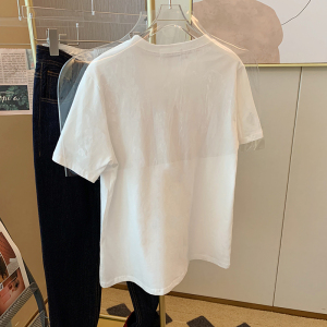 PS26501# 后包条纯棉大码女装夏趣味印花短袖T恤 服装批发女装直播货源