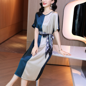 RM5651#醋酸连衣裙女夏2023新款轻奢名媛设计感拼接贵夫人气质高级感裙子