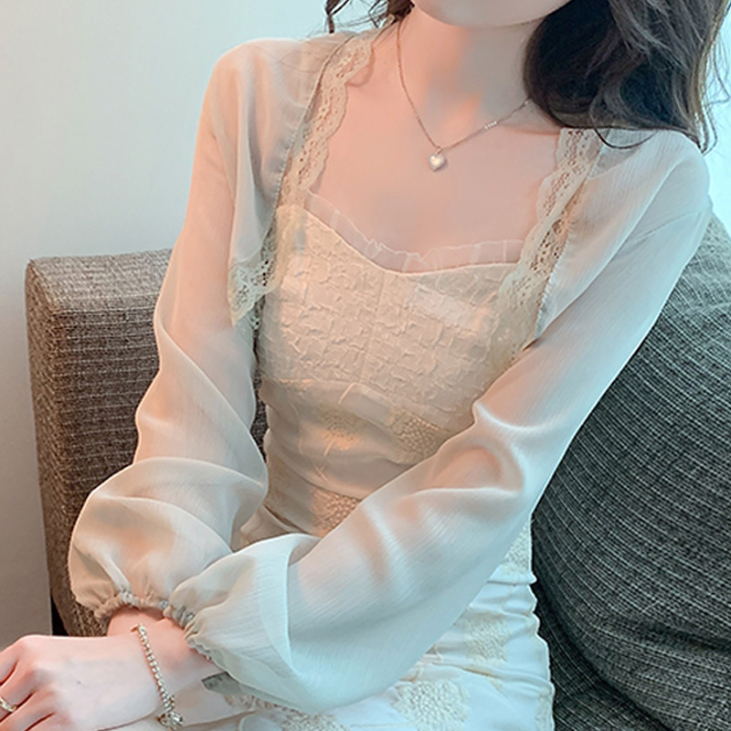 已出貨小披肩外套女2026春夏新款坎肩百搭雪紡防曬衣短款外搭開衫
